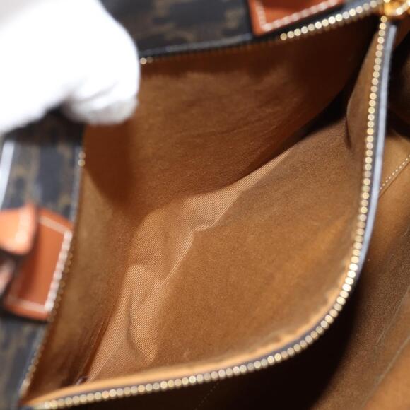 CELINE Triomphe Canvas Vertical Cabas Small Bag Pvc Black Gold - Picture 13 of 13